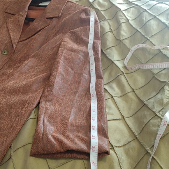 Alfred Dunner Brown Blazer Jacket Womens 12 Snakeskin Pattern Retro 70s Vintage - Picture 16 of 16